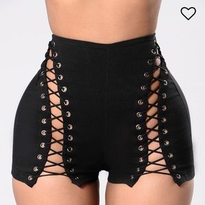 Fashion Nova Lace Up Shorts